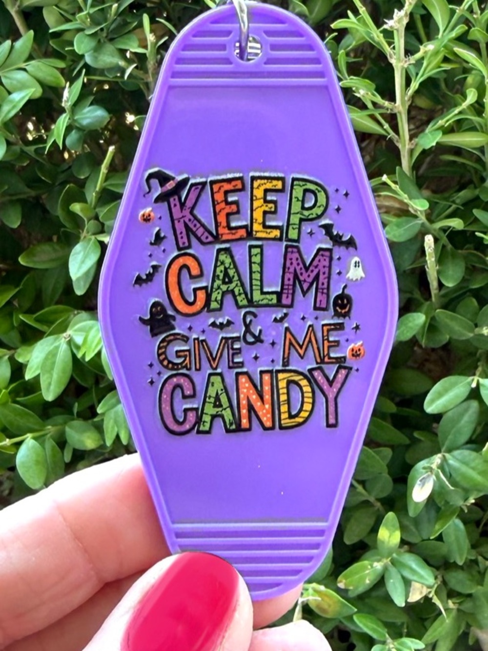 Vintage style motel key 3.5 inch keychain Halloween-themed gift idea